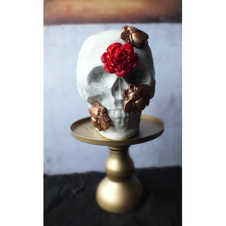 Rose & Bees Chocolate Skull